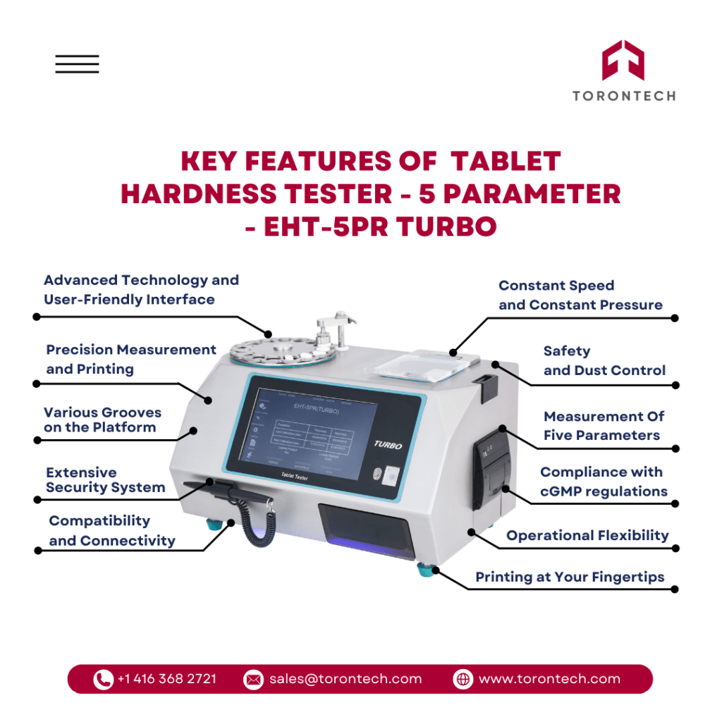 Key Features of Tablet Hardness Tester - 5 Parameter - EHT-5PR Turbo