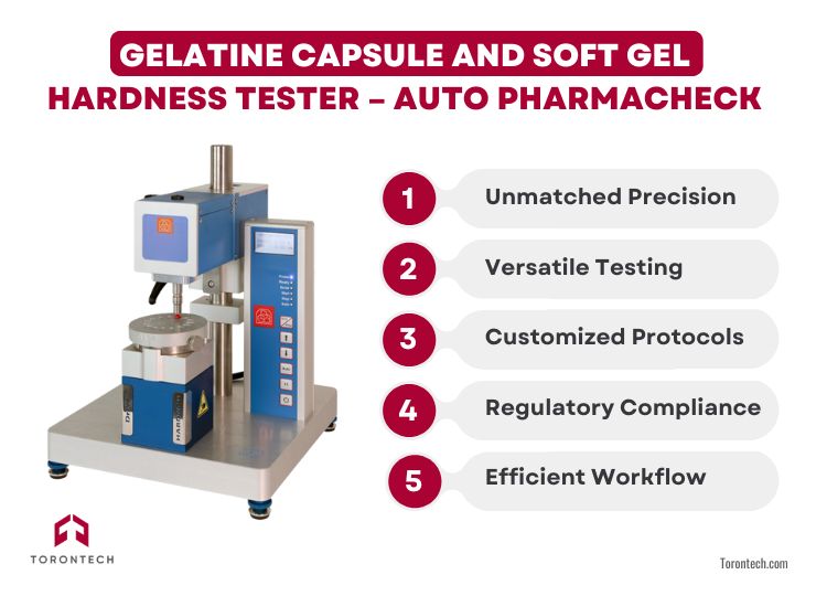 Gelatine Capsule and Soft Gel Hardness Tester – Auto PharmaCheck Advantages